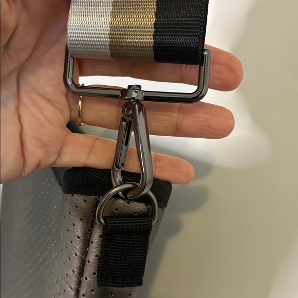 Haute Shore Jeri Ritz Neoprene Crossbody Bag Brown Black - Picture 8 of 16